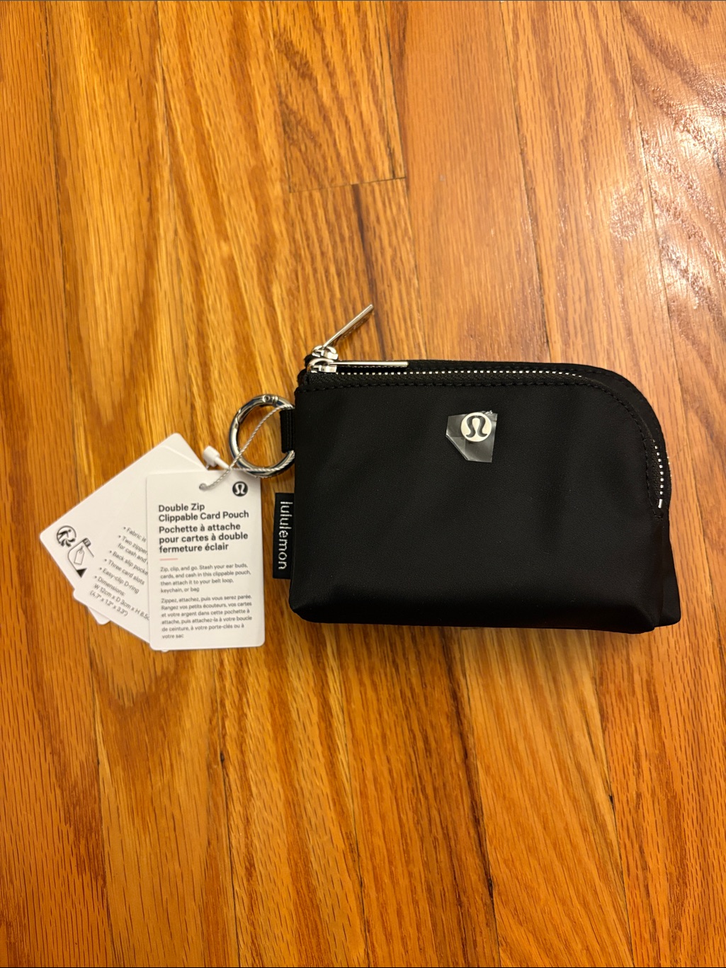 Bnwt Lululemon Black Double Zip Clipable Pouch
